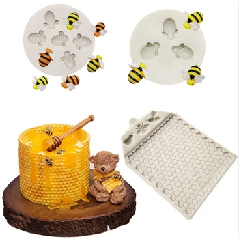 

Honeycomb Bees Silicone Mold Ice Cream Fondant Cake Decorating Tool Mold Sugarcraft Chocolate Baking Tool For Cake Gumpaste Form