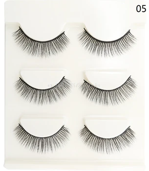 

New 3 Pairs 3D Mink Lashes Hair False Eyelashes Handmade Thick Long Cross Fluffy Mink Eyelash Natural Eye Makeup Extension