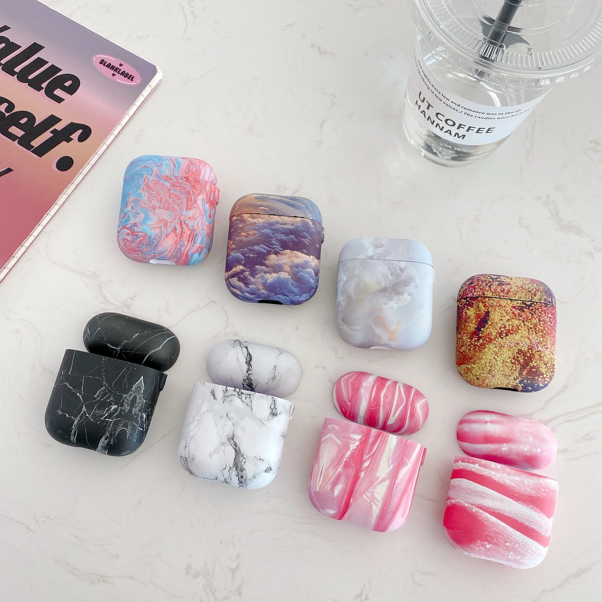 Luxury Marble Pattern Cases for Apple Airpods 1 2 Earphone Case Cute Cover Air Pods Shell Sleeve Coque | Электроника