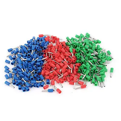 

480pcs E1508 AWG16 Assorted Colors Sleeve Insulated Pin Terminal Connectors