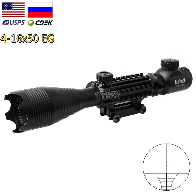 4-16x50 EG Tactical Optical Rifle Scope Reflex Sight Red Dot With Laser Combo Hunting Air Guns | Спорт и развлечения