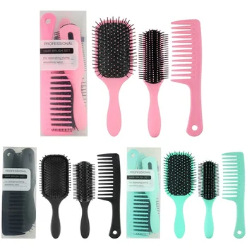 

3PCS/Set Professional Hair Detangling Comb Hairdressing Brushes Combs Massage Women Comb Salon Styling Hair Scalp Massage