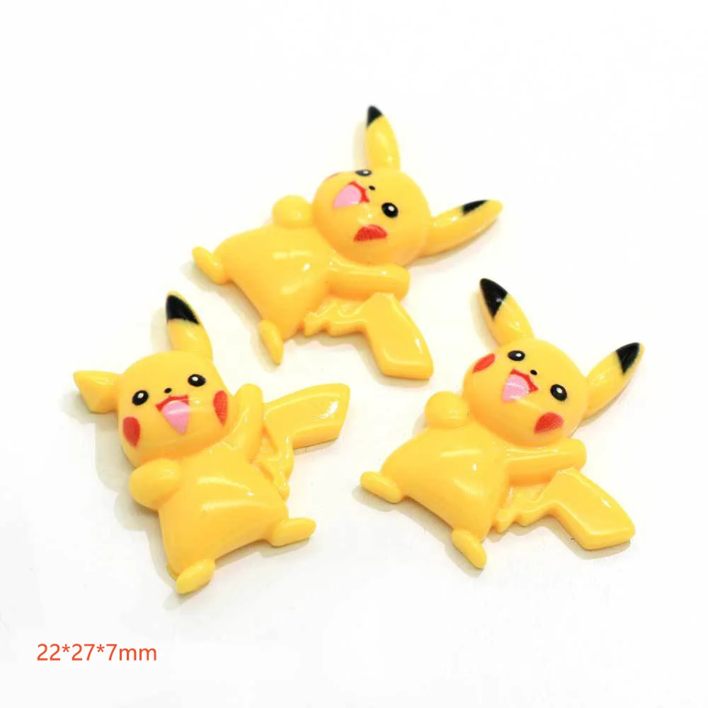 10 шт. плоские пластмассовые Кабошоны Kawaii Pokemon DIY Flatback Скрапбукинг рукодельные украшения телефон волосы лук аксессуары - Цвет: as picture show