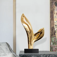 Главная абстрактная скульптура новая жизнь рождена статуи Декор покрытие аксессуаров золото серебро смола черный мрамор украшения Декор подарок