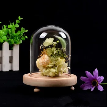 

Free Shipping 9*11cm Three Legs Log Base Glass Dome Home Decoration Diameter=9cm Height=11cm Glass Cover DIY Wedding Favor Gift