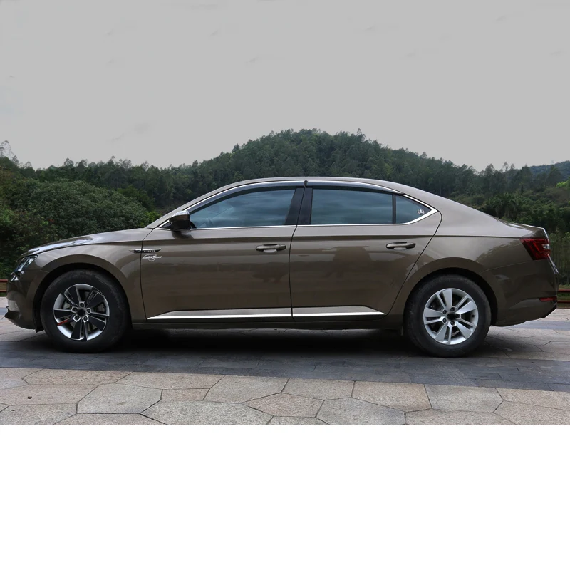 Lsrtw2017 автомобиль край двери в полоску планки для Skoda Octavia A7 превосходные декоративные Accessiries - Название цвета: superb (alloy)