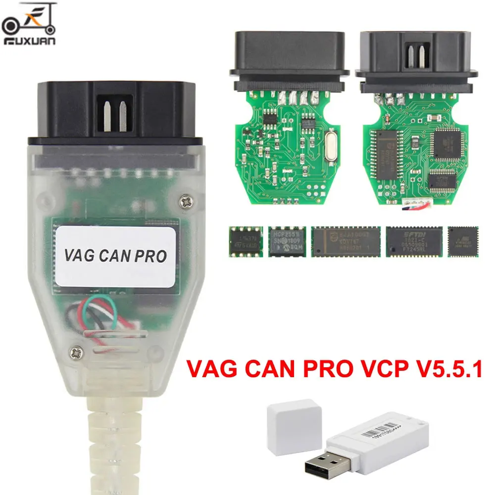 VAG CAN PRO V5.5.1 с чипом FTDI FT245RL VCP6 OBD OBD2 Диагностический Интерфейс vag can pro USB кабель
