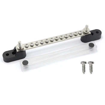 

14-Point Auto Accessories Screws Ground Bus Bar Marine Truck Boat Power Distribution Car Parts Terminal Block Cover Yacht