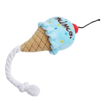 

Lovely Dog Toy Puppy Squeak Toy For Small Dogs Pet Cat Toys Chew Ice Cream Play Toys Pet Product blue