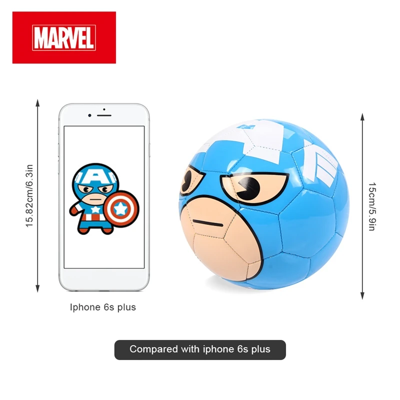 Детский футбольный мяч Marvel из ПВХ с изображением героев мультфильмов № 2, игрушка в виде футбольного мяча, Капитана Америки, человека-паука, Железного человека