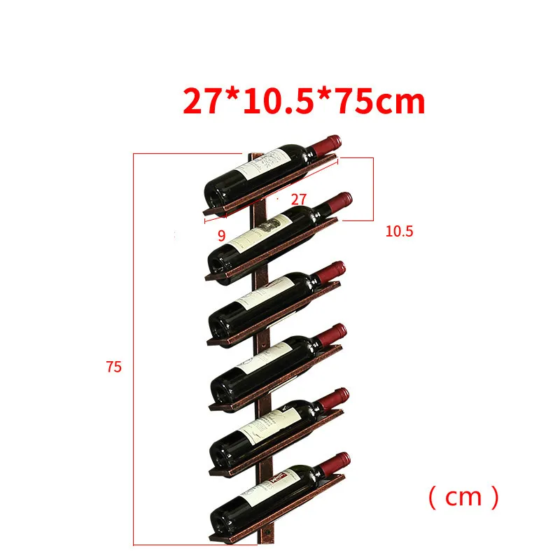 H bronze 6 bottle Винный шкаф креативный Железный Держатель для вина домашний красный винный шкаф полка для бутылки шампанского Рождественское украшение для дома - Color: H bronze 6 bottle