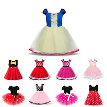 Маскарадное платье Белоснежки для Хэллоуина платье Минни Маус для девочек на день рождения, одежда для маленьких девочек возрастом от 1 года до 6 лет, одежда для девочек