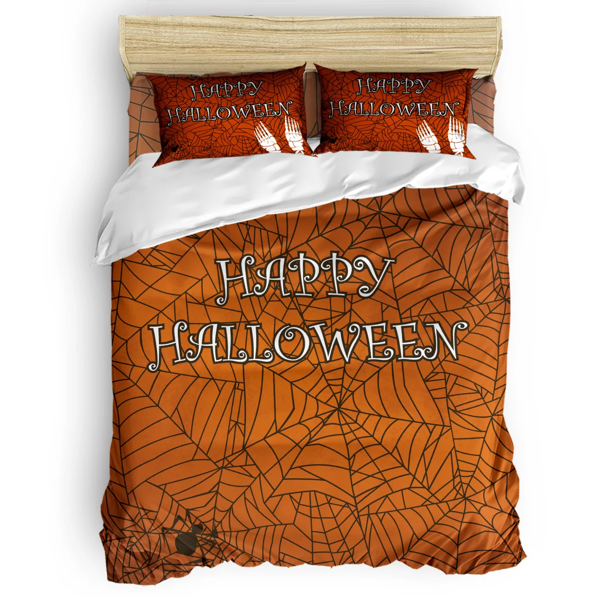 

Happy Halloween Decor Duvet Cover Set Vintage Floral Art Design Collection of 3/4pcs Bedding Set Bed Sheet Pillowcases Cover Set