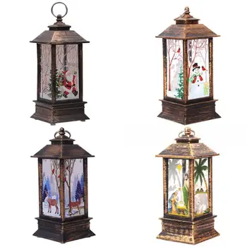 

Christmas Flame Wind Lamp Santa Claus Decoration Christmas LED Lighting Ornament Candlestick Lamp 13x5.5x5.5cm Bronze