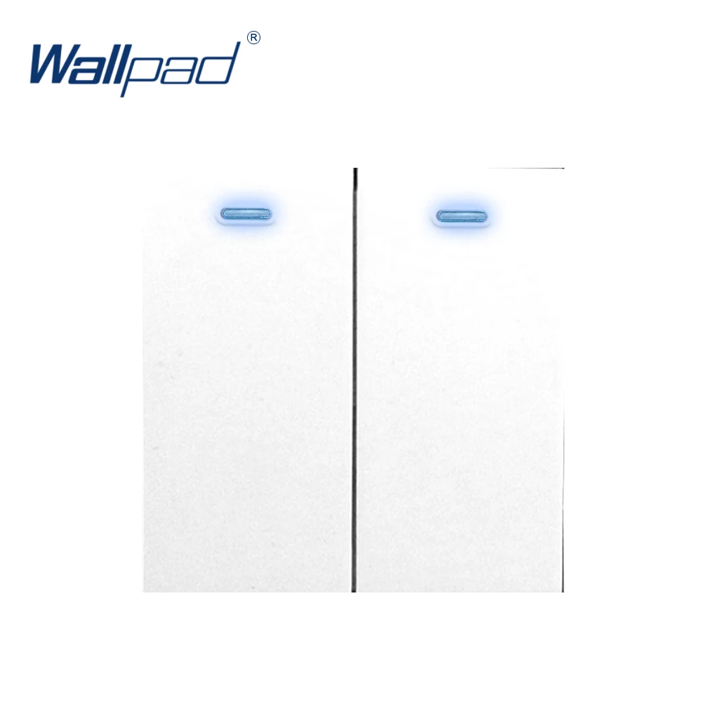 White Wallpad 2 банда 2 способа 1 способ с переключатель со светодиодным индикатором функциональная клавиша для стены кулисный переключатель только белый и черный пластиковый модуль - Цвет: White