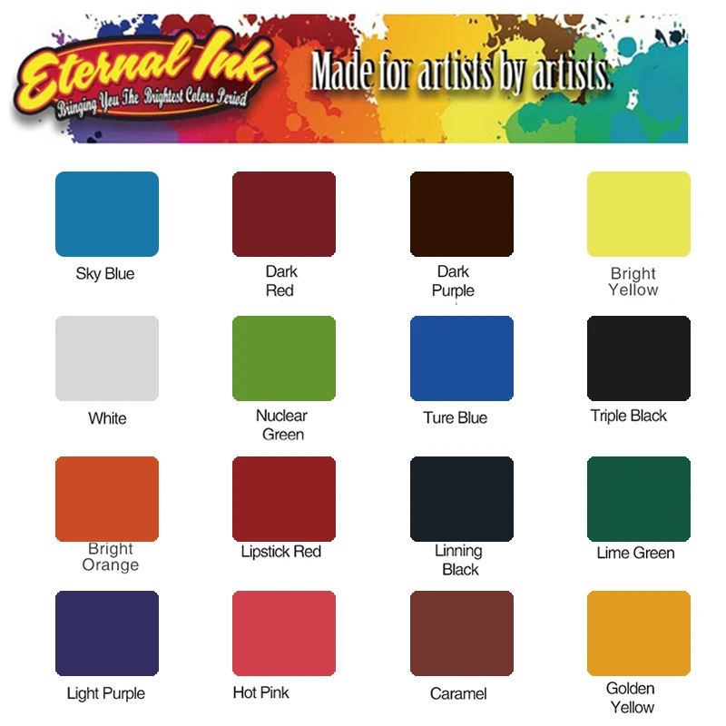 

high quality 16 colors set tattoo artist ink set permanent inks permanent body paint tattoo pigment tattoo supplies