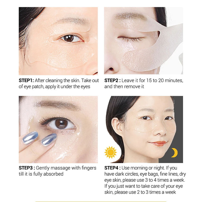 50Pcs VC Eye Mask Skin Anti Wrinkle Gel Mask Moisturizing Eye Patches Collagen Eye Mask Black 5