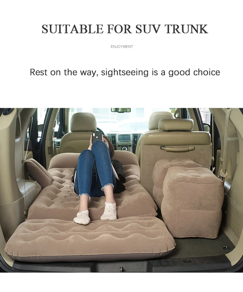 Автомобильная кровать для путешествий, надувной диван, автомобильный надувной матрас для заднего сиденья, подушка для отдыха, коврик для сна, две подушки, воздушный насос