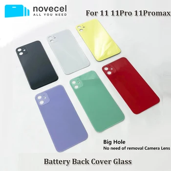 

5pcs/lot Novecel Back Cover Case For iphone 11 11pro 11Promax Housing Rear Battery Door Replacement With Big Hole