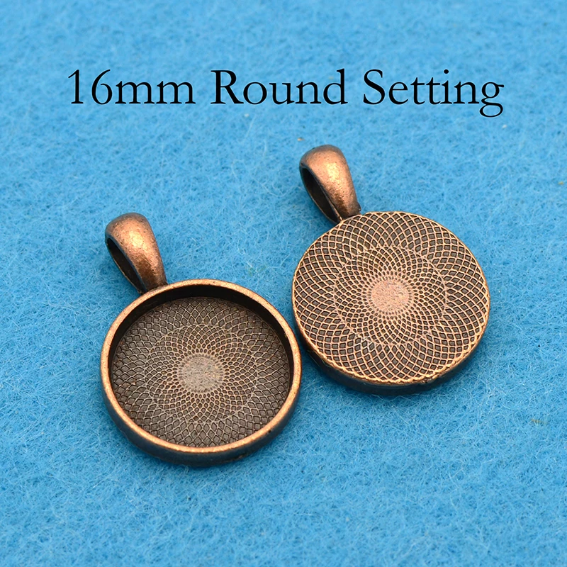500 pcs - 16mm Pendant Tray, 16mm Cabochon Setting, 16mm Round Pendant Bezel Blanks for Glass or Resin Necklace Making 5