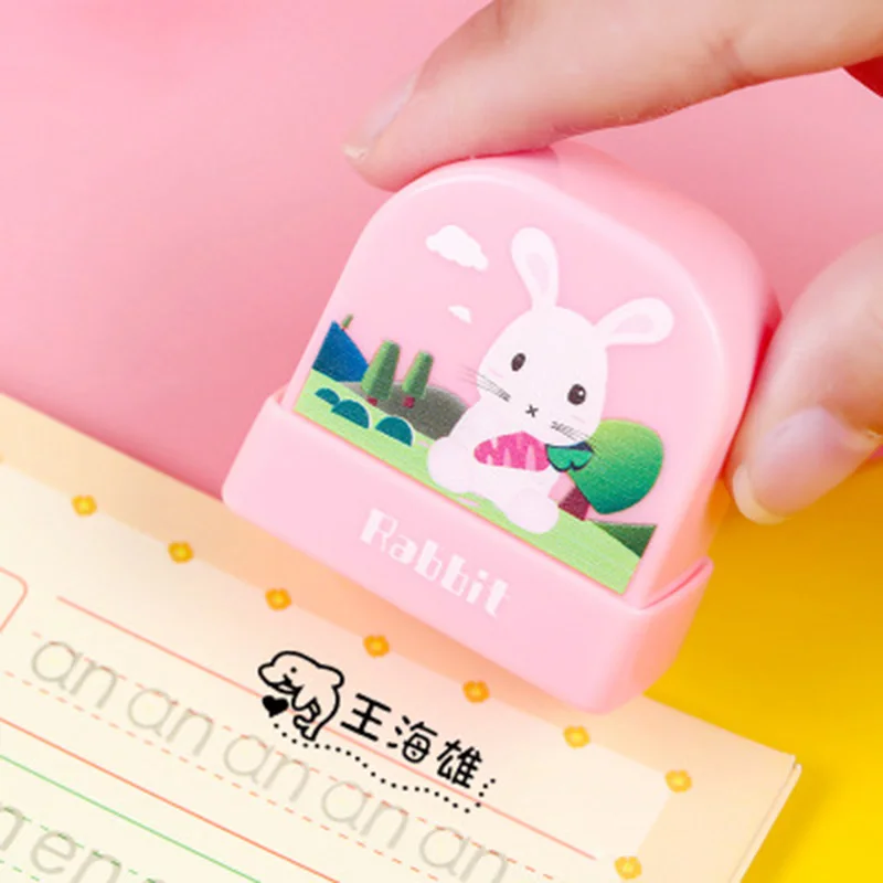 Sello de dibujos animados para niños, ropa de bebé para estudiantes, uniforme escolar personalizado, nombre, palabra, impermeable, sello sin atenuar