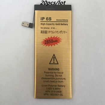 

20pcs/lot High Capacity replacement Battery for iphone 6s Inernal accumulator Battery for Apple iphone 6s batteries