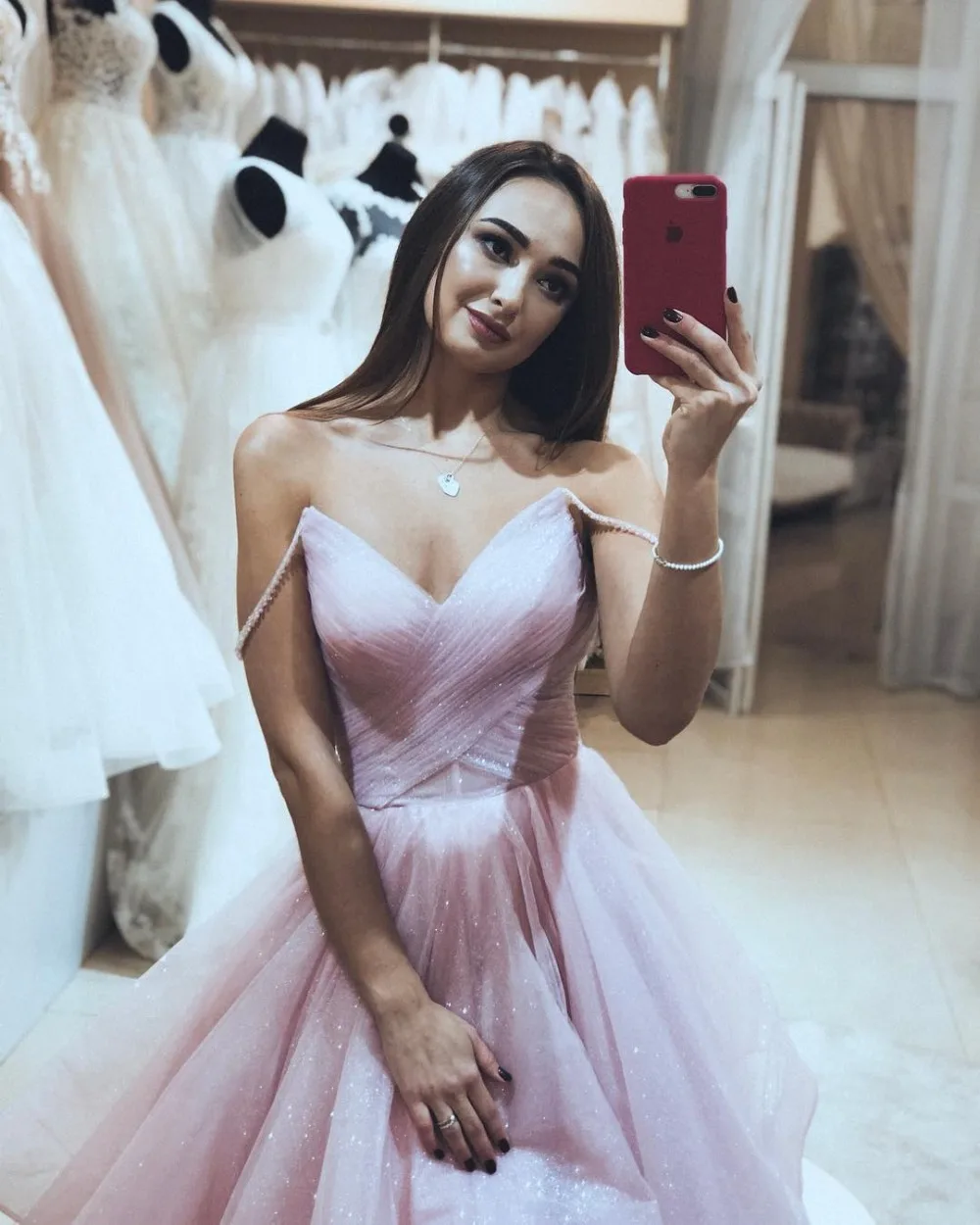 

2020 New Custom Made Long Prom Dresses Plus Size For Women Shinning Ruffles Sexy Evening Dress Party Elegant Robe De Soiree