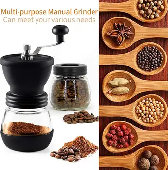 

Manual Coffee Machine Grinder Portable Adjustable Ceramic Burr Mill Hand Crank Household Crusher Coffee Bean Grinders Tools