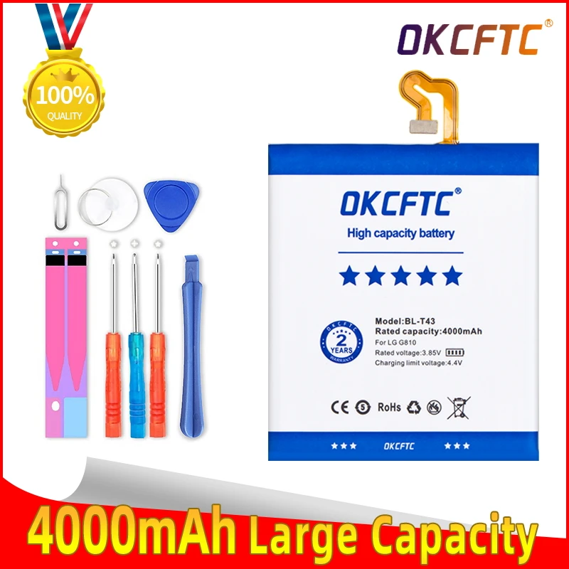 

Top Brand 100% New 4000mAh BL-T43 Battery for LG G810, G8S ThinQ, G8S ThinQ Global, LMG810EA, LMG810EAW, LM-G810EAW Batteries