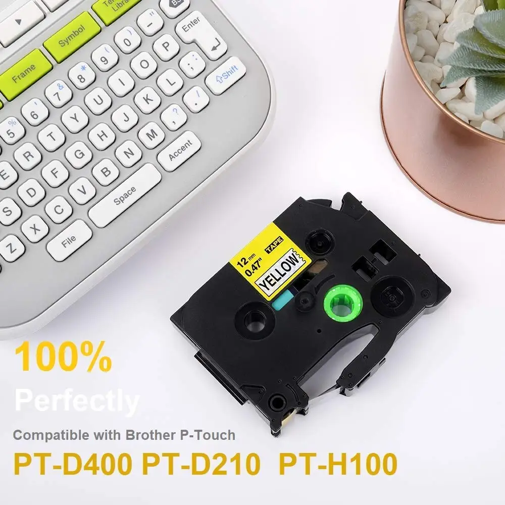 AIMO 6 шт. 12 мм tze красочные сверкающие ленты, совместимые TZ-231L1 P-Touch Лазерная клетчатая лента для Borther Label Maker PT-H100