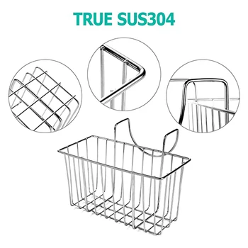 

Hotsale Kitchen Sponge Holder Sink Basket Caddy Brush Dishwashing Liquid Drainer Rack Stainless Steel Wash Cloth Shelf Organizer
