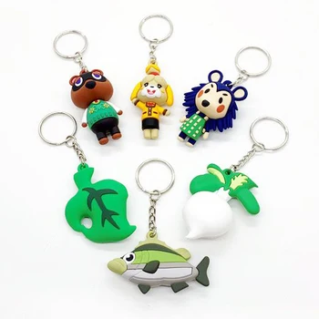 

2020 Hot Game Animal Crossing Keychain Switch Animal Crossing Car Keyring Charm Bag Pendant Cute Soft Rubber PVC Key Chains Gift