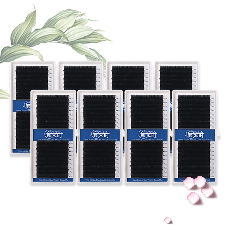 

8Trays/lot Eyelash Extension Individual Eyelash Extension Korea Silk Volume Eyelashes 16Rows Curl BCD Handmade Eye Lashes Makeup