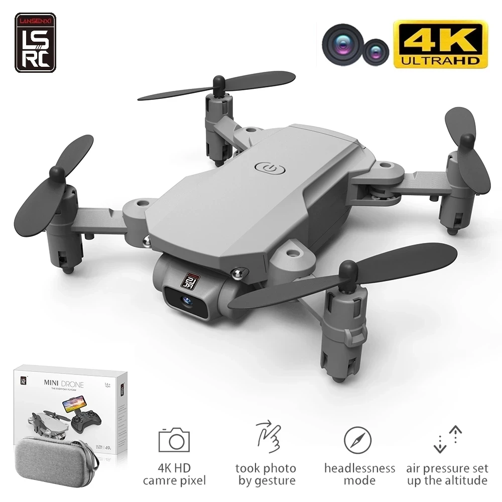 LSRC Дрон 4k с двойной камерой Wi-Fi FPV удерживание высоты Безголовый режим одной