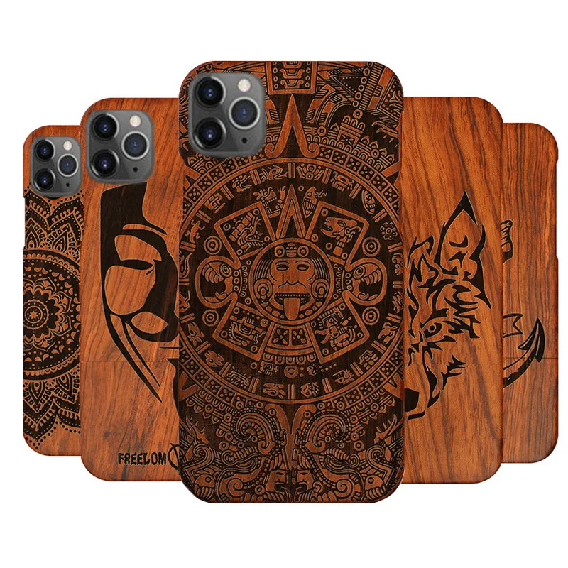 LYBALL Wooden Phone Case for Apple iPhone Genuine Natural Real Wood Hard Back Cover for iPhone 6 6S 7 8 Plus X XR XS 11 Pro MAX