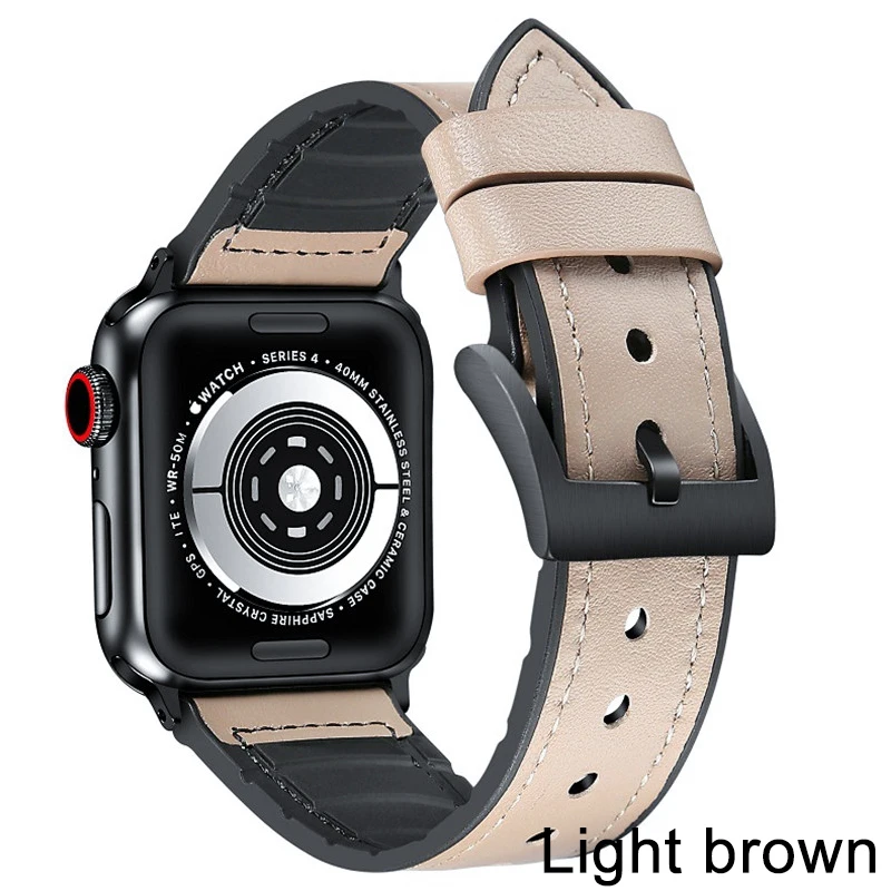 Кожаный и силиконовый ремешок для часов Apple Watch 42 мм 38 мм 44 мм 40 мм ремешок Iwatch полосы для Apple Watch серии 4/3/2/1