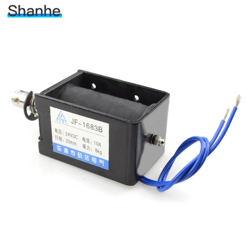 JF-1683B DC 24 V/12 V 10A 8KG 20mm Pull Push Тип открытая рамка линейный Электромагнит движения
