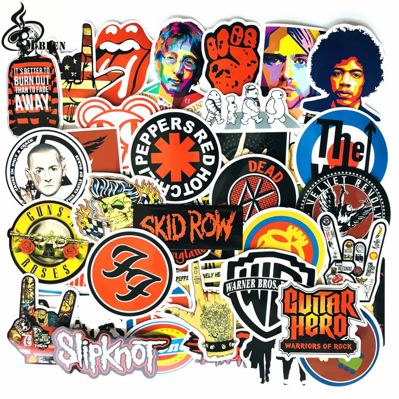 52 шт./лот Ретро рок группы музыкальные наклейки Grean Day RHCP Dead Kennedy DYS для гитары