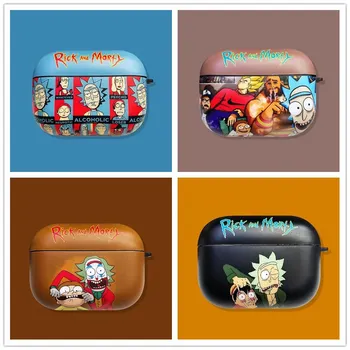 

Funny Rick and Morty Headphone Case For Airpods 1 2 Bluetooth wireless headset Smooth shiny Headset Box For AirPods pro Cover
