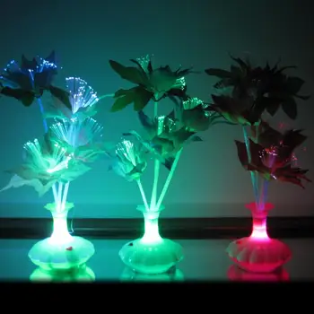 

Colorful Optic Fiber Flower Glowing LED Night Light Bar Cafe Home Party Wedding Decor Lamp