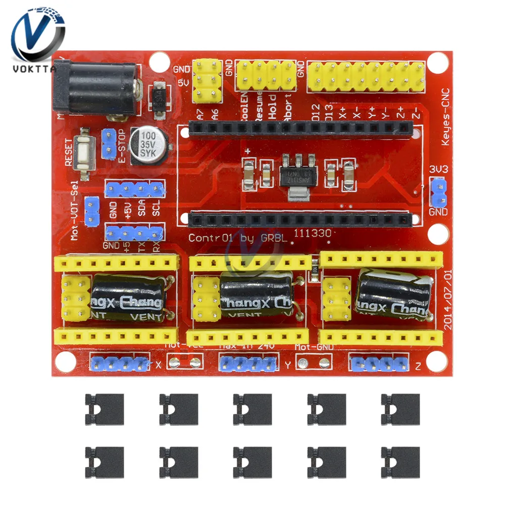 I2C IIC CNC Shield V4 Engraving Machine 3 Axis Stepper Motor Driver Expansion Board 3 Channel for Arduino GRBL Compatible Drop
