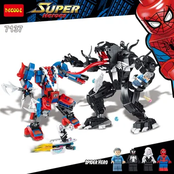 

Marvel Avengers Super Heroes Anti Venom Carnage Deadpool Edward Brock Hulk Figure Models Building Blocks Toys For Children