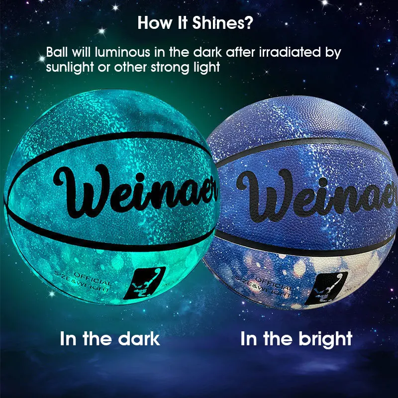Basketball Balls Glow In The Dark Basketball Regular Size 7# For Night Game