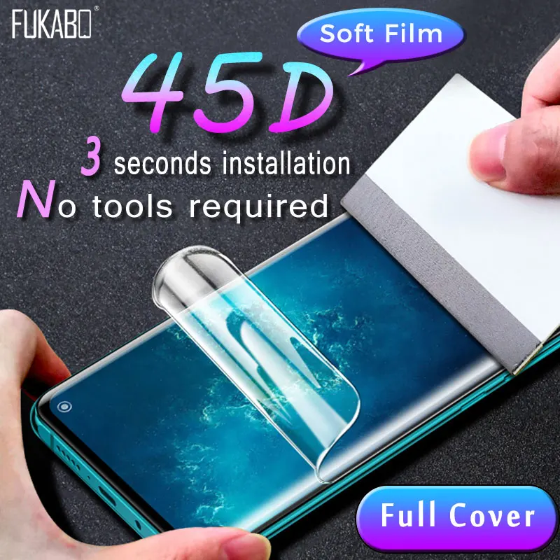 

45D Full Cover Screen Protector For Xiaomi Redmi mi Note 10 9T Pro 9 Lite A3 Hydrogel Film For Redmi Note 8 7 Pro GO mi CC9 Pro