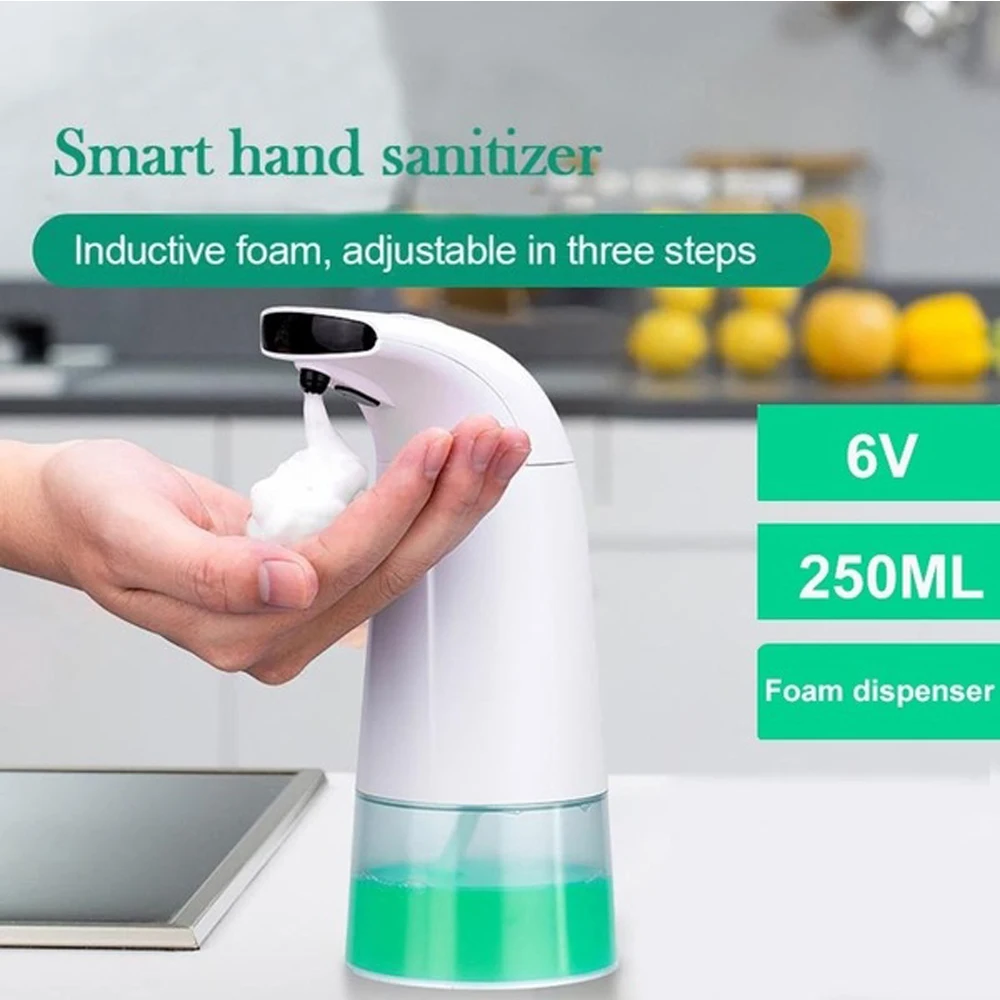 Automatic Soap Foaming Dispenser Touchless Waterproof Adjustable with Infrared Motion Sensor 250ml for Kitchen Bathroom Office