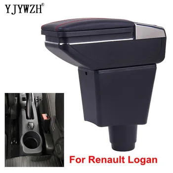 

Armrest box For Renault Logan Double layer central Store content Storage box with Ashtray Cup holder accessories Russian version