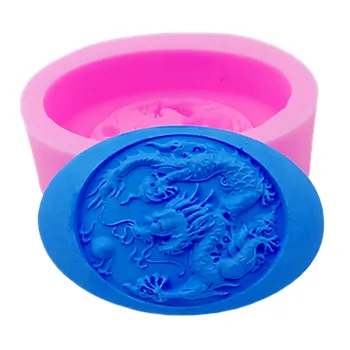 

Chinese Dragon DIY Soap Mold 3D Oval Silicone Molds Forms for Handmade Soap Decorating Gypsum Resin Crafts Mould