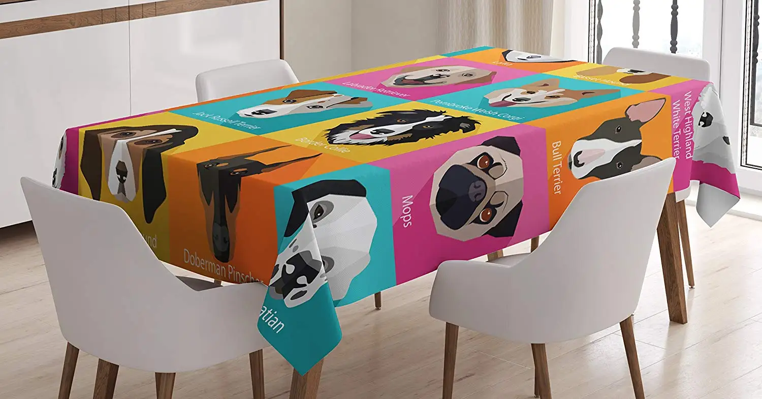Детская Декоративная скатерть собак Ретро Popart Стиль Бульдог собака мультфильм