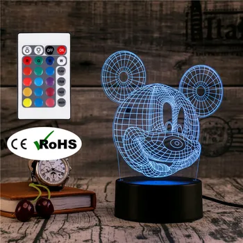 

3D Led Night Light Table Lamp Bedside Mickey Light Led Home Corridor Hotel Party Atmosphere Lights Novety Lighting Creative Gift
