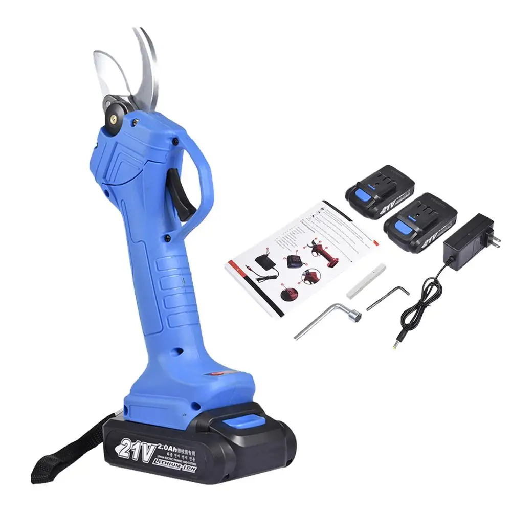 

Cordless Pruner Electric Pruning Scissors Pruning Shears Garden Landscaping Fruit Tree Bonsai Branch Cutter With 2PCS Battery